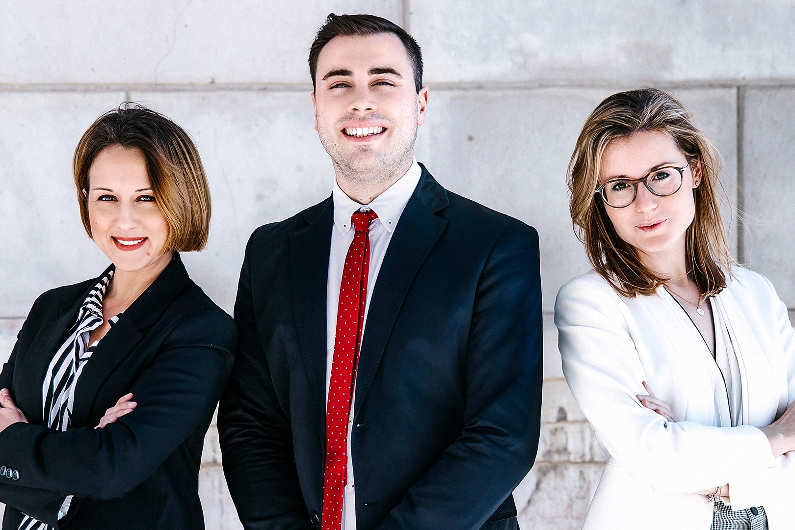 Group portrait with retouching focused on color balance and harmony