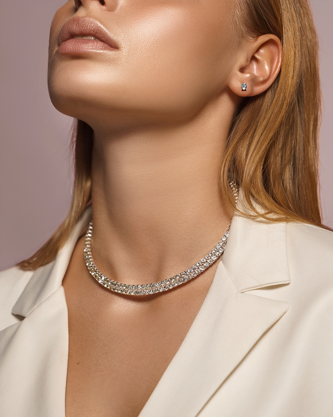 Retouched image showing radiant skin and soft golden highlights